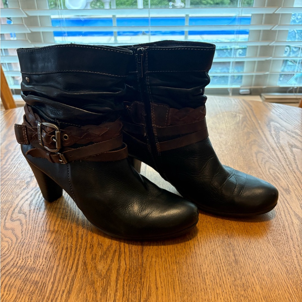 PIKOLINOS Brown leather Verona Strappy ankle boots Sz 41 US 10.5 Black Brown